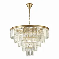 Люстра подвесная Ercolano SL1624.203.15 ST-Luce прозрачная на 15 ламп, основание бежевое матовое золото в стиле современный Люстра подвесная Ercolano SL1624.203.15 ST-Luce прозрачная на 15 ламп, основание бежевое матовое золото в стиле современный